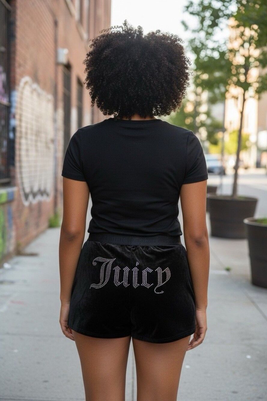 Juicy Couture "Juicy" Women's Velour Rhinestone Logo Sleep Shorts - Small (NWOT)